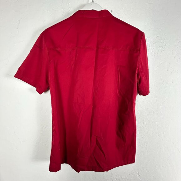 Checked Out Red Chef Coat Short Sleeve 3XL Lightweight Uniform Kitchen Wear - Picture 2 of 7